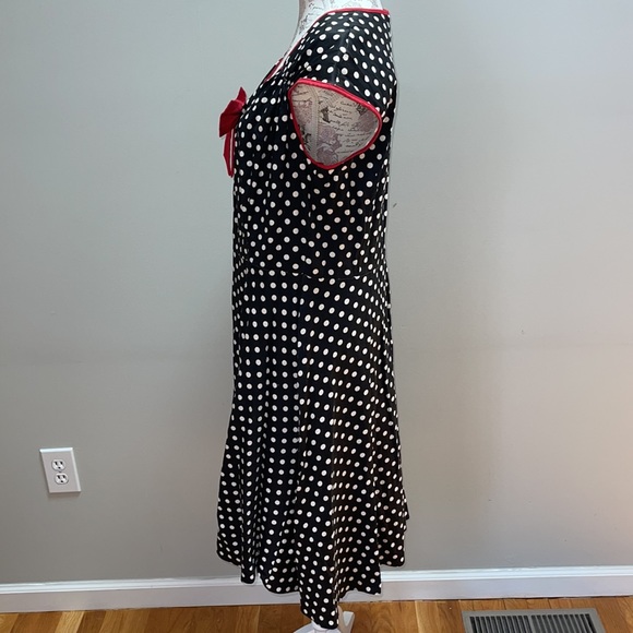 Lady Vintage Black Polkadot Pinkup Dress 20 - Picture 3 of 8